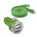 Produktbild Fonetic Solutions Universal-Kfz-Ladegerät für Lenovo TAB3 8 Plus (TB-8703) (8 Zoll) (12 V / 24 V, kompakt, kleine Bullet USB Dual Port Schnellladeadapter