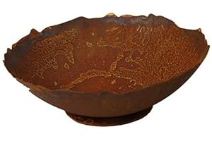 KLOCKE EDELROST DEKOR Schlichte & Runde Gartenschale in Rostoptik (Fester Stand) - Kleine Dekoschale: Ø 34cm / Höhe 11cm - Wetterfest & Frostsicher - Metall/Edelrost - Rostschale
