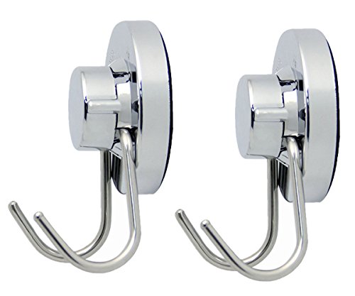 NewCY 2 Stück Saugnapfhaken Wandmontierter Kleiderbügel mit Schwerlast, Wasser- und Rostschutz mit Max. Belastung 6KG für Bad & Küche, Doppelhaken Edelstahl
