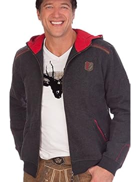 Trachten Sweaterjacke - WILDNIS - anthrazit, blau