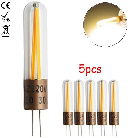1819 G4 led Lights Bulbs 2W 220V Bi-Pin base COB Filament Warm White led light chandelier Replace halogen bulb 20W(5 pack)