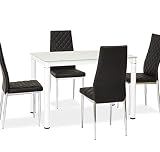 Muebles Bonitos - Mesa de comedor Amara con cristal templado 110x70x75cm.