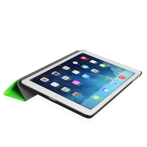 Invero® Premium Leder Smart Cover Case Schutzhülle Etui Tasche für Apple Ipad Air / Ipad 5 5th Gen mit Rückenschutz und Unterstützt Sleep / Wake Funktion umfasst Displayschutzfolie & Stylus (Grün / Green) - 5