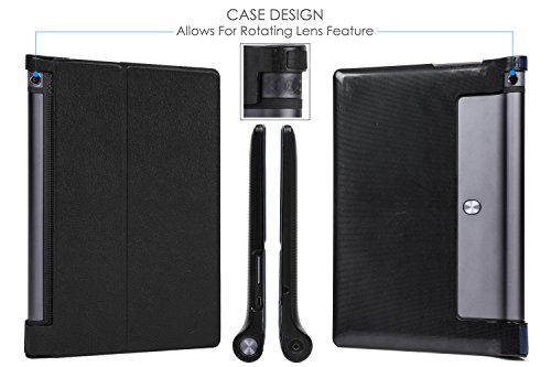 Forefront Cases® Lenovo Yoga Tablet 3 Pro 25,6 cm (10,1 Zoll QHD) Convertible Tablet-PC / Yoga Tab 3 Pro YT3-X90 10.1 Leder Hülle Schutzhülle Tasche Smart Case Cover Stand – Ultra Slim Lightweight mit vollem Geräteschutz – inkl. Eingabestift - 5