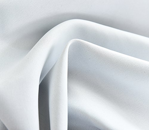 WOLTU® #488-2 2 x Gardine Vorhang blickdicht mit Ösen , 2er Set Verdunkelungsvorhang Verdunkelungsgardine , leicht schwere Vorhang Ösenschal , 135×225 cm , Weiß - 6