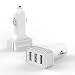 Produktbild MoKo USB KFZ Ladegerät - 3-Port USB Auto Schnellladegerät Car Charger Quick Charge mit QC 2.0 Technologie für Samsung Galaxy S5 / S6 / S6 Edge+ / iPhone 6 / 6s / X Play / Huawei p8 / LG G Flex2, Weiß