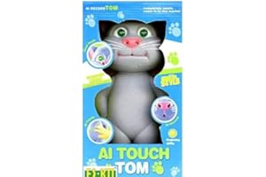 Kidzbuzz Toys Intelligent Touching Talking Mr Tom with AI Touch Sensitive and Recording