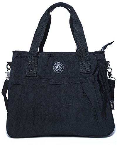 BHBS Bolso Grande para Dama tipo Tote, en Tela y con 3 Compartimentos (Black)