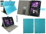 Funda tipo carpeta Emartbuy® Bq Aquaris E10 / Aquaris E10 3G 10.1 Inch Tablet Universal Range Turquesa Ángulo Múltiples Executive Folio Funda Carcasa Wallet Case Cover Con Tarjeta de slots + Turquesa Lápiz Óptico