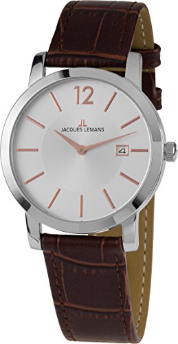 Jacques Lemans Unisex-Armbanduhr Analog Quarz Leder 40-1C