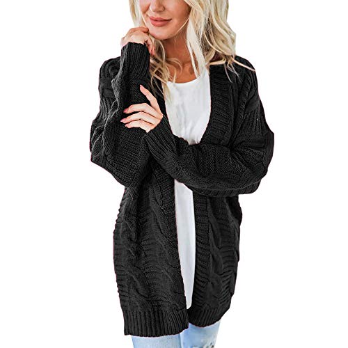 Preisvergleich Produktbild JUSTSELL Herbst Langarmshirts Damen,Frauen Langarm Tunika Strickjacke Strickwaren Damentops Knopfleiste Offener Mantel Casual Mantel Bluse Kimono