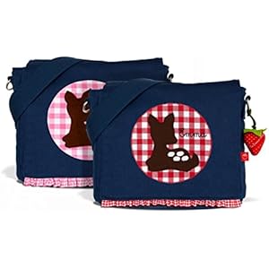 Kindergartentasche & Kindergartenrucksack in einem: Bambi Reh für Mädchen (mit Namen) in blau
