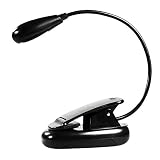 COM-FOUR® LED Leselampe,Reiselampe, Still Licht, Klemmleuchte mit Standplatz, Arbeitsplatzleuchte, LED Leselampe mit Klammer für eBook klemmbar, mit Schwanenhals ca 21 cm