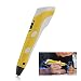 Produktbild 3D Stereoscopic Printing Pen for 3D Modeling - Drawing/Arts/Crafts, 3 Free Filaments, LED Temperature Display (Yellow)