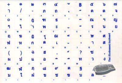 Thai transparente Tastaturaufkleber mit Blauen Buchstaben – Geeignet für jede Tastatur - 3