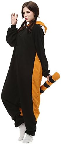 Adult Women & Men Raccoon Red Panda Onesies Kigurumi Pajamas Cosplay Party Outfits Costume Animal Homewear S