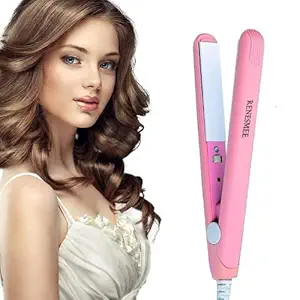 RENESMEE Keratine Glow Hair Straightener With Keratin-Infused Floating Plates, Womens Beauty Professional Hair Straighteners Specially Designed for Teen, Women and Men With Storage Case (Multicolor)