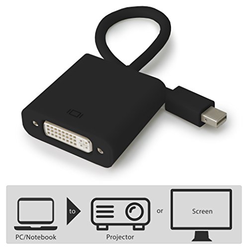MyGadget Mini Displayport auf DVI Adapter – DP Konverter Kabel – Zubehör für Apple MacBook Air, Pro, iMac, Mac, Surface Pro, Lenovo (Schwarz) - 2
