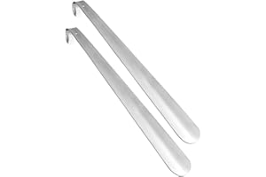 Girls'Love Talk 2 Stück Schuhlöffel Lang, 42cm Schuhlöffel Metall Lang Schuhanzieher Edelstahl Shoe Horn Edelstahl Schuhlöffel Sehr Stabile für Reisen für Alle Menschen