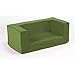 Children's Comfy Foam 2 Seater Mini Sofa in Lime. Soft, Colourful, Comfortable & Lightweight with a Removeable Cover