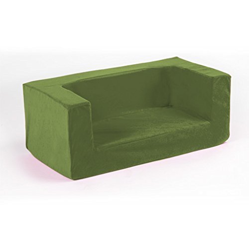 Children's Comfy Foam 2 Seater Mini Sofa in Lime. Soft, Colourful, Comfortable & Lightweight with a Removeable Cover