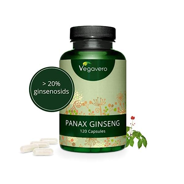 Ginseng Rojo Coreano PURO Vegavero® | LA DOSIS MÁS ALTA: 4800 mg | 20%