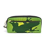 Estuche para lápices, diseño de rana en hojas impreso para viajes, bolsa de maquillaje de...