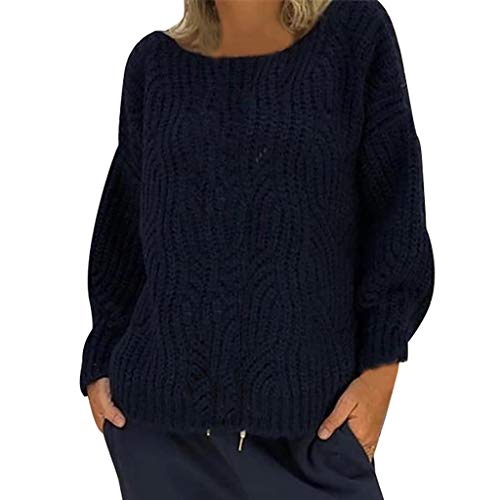 DAY.LIN Chandail Femmes Pull à Tricoter à Manches Longues et à Capuche Couleur Unie Sweater Pullover Pas Cher