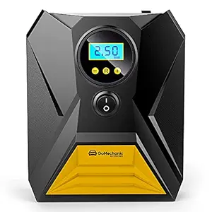 GoMechanic Gusto T10 Digital Tyre Inflator - 150 psi, 12V DC Portable Air Compressor with LED Light