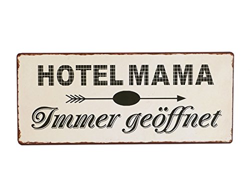 Metallschild Shabby Blechschild Türschild "Hotel Mama" H13 cm B30 cm