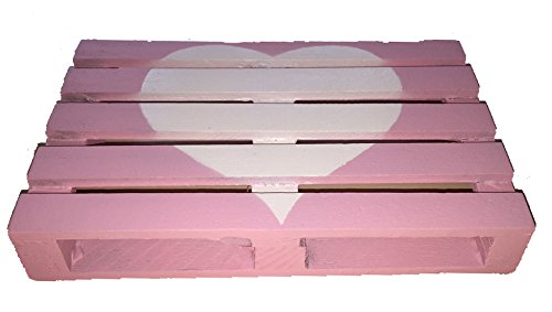 Salvamanteles /Posavasos semejante a Palet Europeo Vintage con Corazon. Hecho a Mano