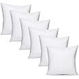Extra Fill Plump Cushion Inner Pads (Pack of 6), 50 x 50 cm (20" x 20") | 100% Hollowfibre Cushions Inners Fillers Scatters - Cushion Stuffer Inserts, Hollowfibre Pillows (White)