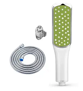 ANMEX High Pressure Green Hand Shower with 1.5mtr SS Shower Tube and Wall Hook