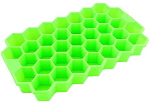 Ice Cube Trays - Soft Silicone Ice Tray Mold 37 Small Cubes Perfect for Tumbler Cups and Vacuum Bottles (Green)