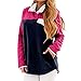Produktbild Sannysis Damen Pullover Langarmshirt Lässige Farbe Block Stehkragen Pocket Soft Fleece Sweatshirt Pullover