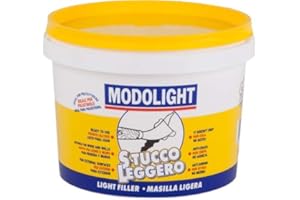 MODOSTUC MODOLIGHT 1Lt.- Stucco Professionale Superleggero In Pasta Pronto all'Uso Per Interni ed Esterni Modellabile, Ideale per Grosse Fessure, Spigoli e Modellismo
