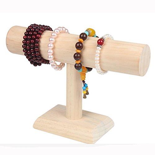 Bocar Natural Wood Display Stand Organizer Holder for Necklace Bracelet Ring Earring