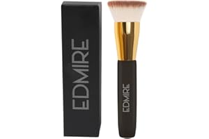 EDMIRE Foundation Brush, Kabuki Flat Top Makeup Brushes for Liquid Foundations, Blending or Buffing Brush, Powder Foundation Brush, Full Coverage Make up brush for Face Primer Liquid Cream Concealer