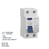 interruptor diferencial trifasico 63a Capacidad de corte 6kA Diferencial Omnium Electric (2P x 63A-300mA-AC)
