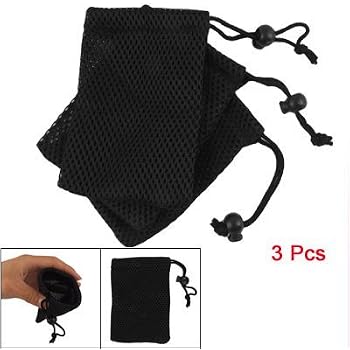 thumbnail image 2 of 5-Pack Nylon Mesh Drawstring Pouches - Multi-Use Organizer For Phones, Sunglasses, & Electronics (3.5" X 7.3") 2 of 12