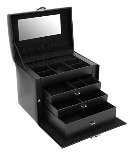Friedrich|23 Damen-Schmuckkasten London Leder schwarz – 26103-2 - 8