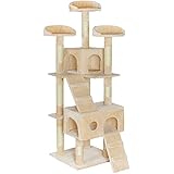 TecTake Katzen Kratzbaum Katzenbaum mittelhoch beige