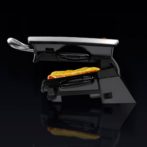 George Foreman 14525-56 Grill and Melt Fitnessgrill, Kontaktgrill, Panini- und Sandwichgrill mit 26,5 x 16 cm großer Grillfläche, 1550 W, silber / schwarz - 4