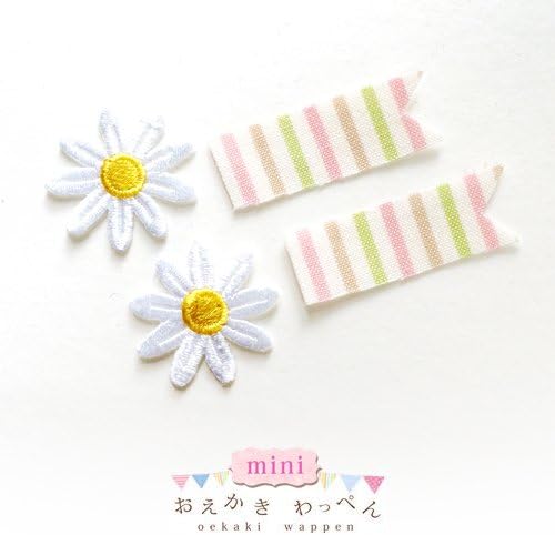 Oekaki emblem mini "white flowers"