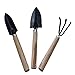 Produktbild tellm Spaten Balkon-Set Getopfte Garden Gartengeräte, Mini 3 Stück Schaufel Harrow, schwarz, 26*5.8cm