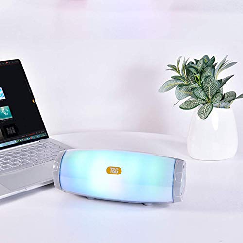 Preisvergleich Produktbild Bluetooth-Lautsprecher, Spieluhr Tragbare LED Bluetooth-Box 5-Flash-Stil, Mit Freisprechfunktion Drahtlose Subwoofer-Spieluhr FM-Radio TF-Karte,Grau