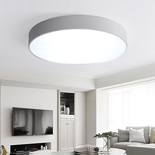 DLpf New Led Ceiling Light Modern Simple Round Balcony Bedroom Kitchen And Health Lighting Diameter 34Cm Trichromatic Tone