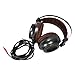 Produktbild Gaming Headset EarphoneLED Licht Stereo Hallo-Fi-Kopfhörer MP3 mit Mikrofon Padded Earcupsfor Computer PC Laptop (Schwarz)