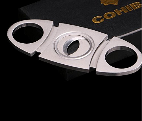 JZK® Rostfreier Stahl Doppelklingen Zigarrenschneider Zigarrenschere Zigarre Schneider Guillotine Werkzeug für die meisten Größe von Zigarren - 6