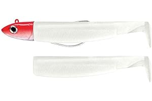 Black Minnow Fiiish Lures Combo BM70 - Señuelo Blando de Vinilo para Pesca Spinning de Bass Lubina y Otras Especies - 1 Cabeza 6g Kaki + 2 Cuerpos + 1 Anzuelo Nº1